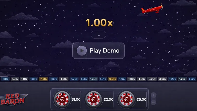 Red Baron bonus mission screen with multipliers